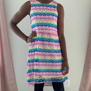 Multicolored High Low Dress